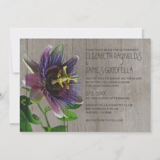 La passion rustique fleurit des invitations de (Devant)