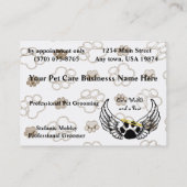 La patte blanche noire s'envole le carte de visite (Dos)