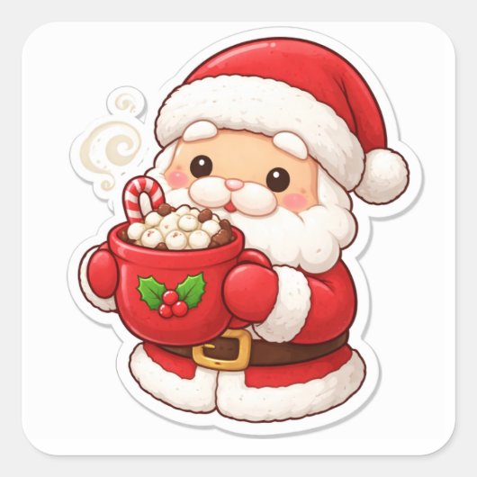 « La pause café de Papa Noël » – Autocollant de No (Devant)