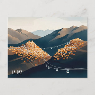 La Paz Bolivia Reizen Briefkaart