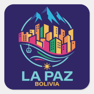 La Paz Bolivia Zuid-Amerika Vierkante Sticker