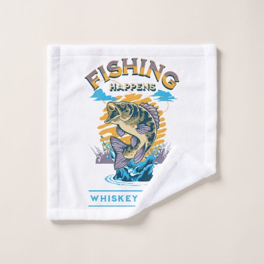 La pêche arrive. Le whisky aide! (Gant de toilette)
