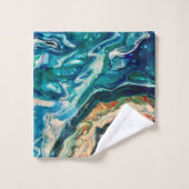 La peinture abstraite de la glace et du poisson (Gant de toilette)