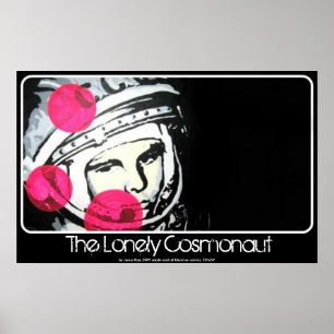 La peinture isolée de cosmonaute sur une affiche