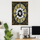 La pendule soignée au mur | AI Art Poster (Bureau à domicile)
