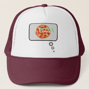 La pensée à la pizza pensent le casquette de bul