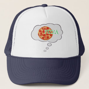 La pensée à la pizza pensent le casquette de bul