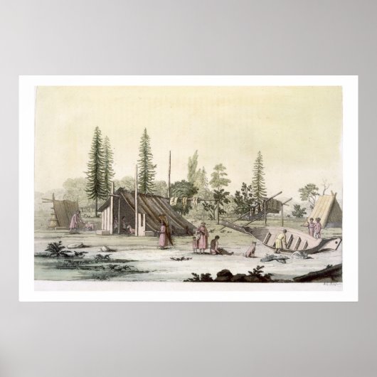 La Perouse in Port Francesci (kleurentraving) Poster (Voorkant)