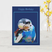 La perruche veut une carte de joyeux anniversaire (Fleur jaune)