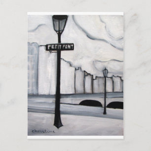 La Petit Pont, Parijs Frankrijk Briefkaart