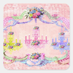 La Petite Chandelier Vierkante Sticker