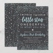 La Petite Étoile| Invitation pour le premier anniv (Devant / Derrière)