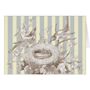 La Petite Famille sur arrière - plan bleu et crème