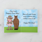 La petite fille et la grenouille Carte d'anniversa (Intérieur)