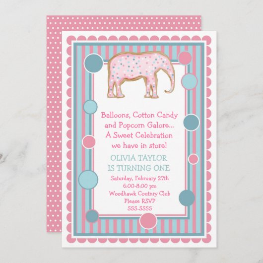 La petite invitation de cirque la plus douce (Devant / Derrière)