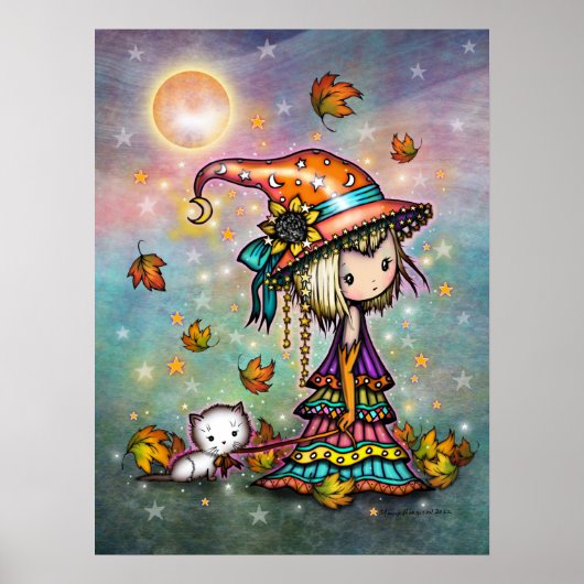La Petite Sorcière et Chat Errants Affiche d'Art (Devant)
