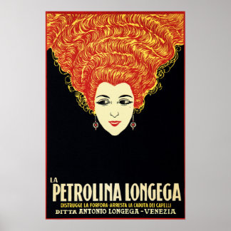 La PETROLINA LONGEGA 1920s Shampoo Advertisement Poster