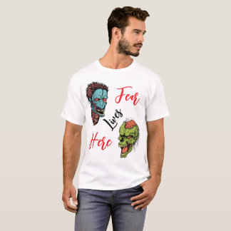 La peur vit ici – T-Shirt homme design effrayant