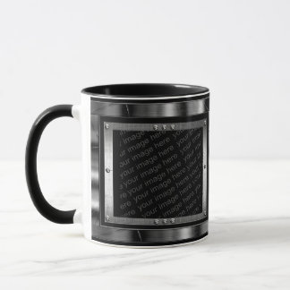 La photo en métal encadre la tasse
