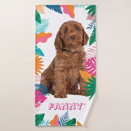 La photo et le nom de votre animal favori  (Serviette de bain)