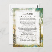 La Piazza DESIDERATA van Max Ehrmann Briefkaart (Voorkant / Achterkant)