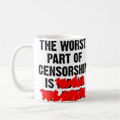 La pire partie du Mug drôle de censure (Gauche)