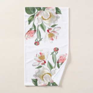 La pivoine blanche botanique fleurit la serviette