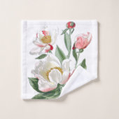 La pivoine blanche botanique fleurit la serviette (Gant de toilette)