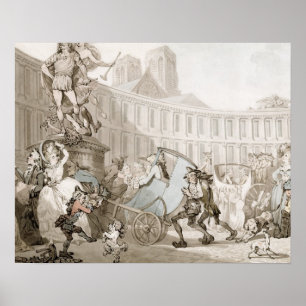 La Place des Victoires, Paris, c.1789 (pen en inkt Poster