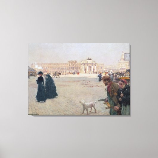 La Place du Carrousel, Parijs Canvas Afdruk (Voorkant)