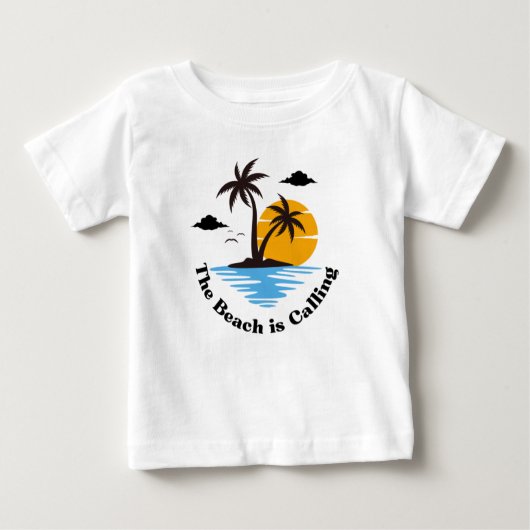 La Plage Appelle T-Shirt De Vacances Familiales (Devant)