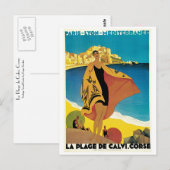 La Plage de Calvi, Corse Briefkaart (Voorkant / Achterkant)