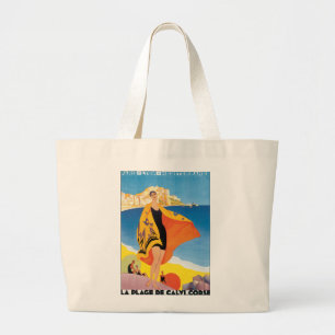 La Plage de Calvi Corse Grote Tote Bag