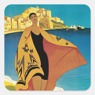 La Plage de Calvi, Corse Vierkante Sticker