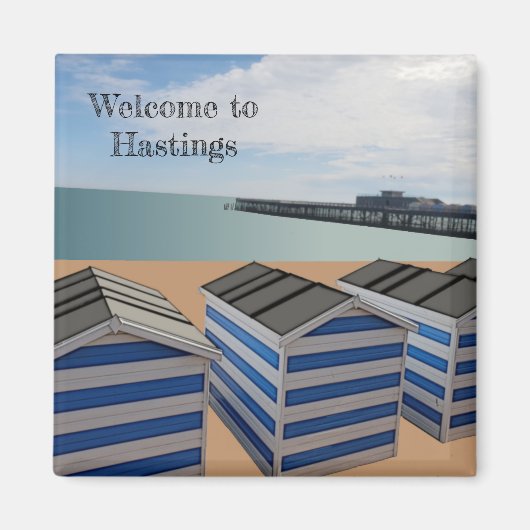 La plage de Hastings Fridge Magnet (Devant)