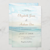 La plage La Sunrise Faire-part de mariage (Devant / Derrière)