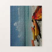 La plage tropicale Kayaks puzzle (Vertical)