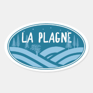 La Plagne Frankrijk Buitenactiviteiten Ovale Sticker