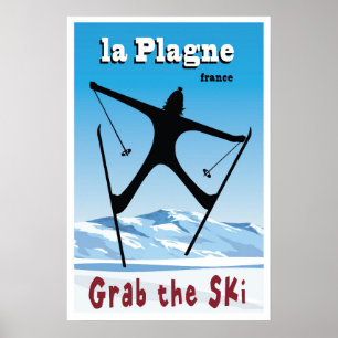 La Plagne, Frankrijk, Ski Poster