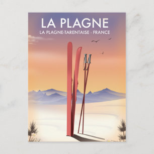 La Plagne, La Plagne-Tarentaise, France ski poster Briefkaart