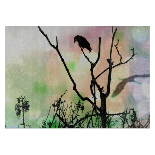 La planche à découper Corbeau Solitaire (Devant)