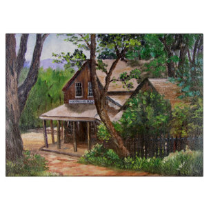 La planche à découper en verre du magasin de bois