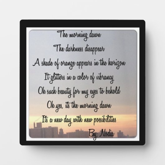 La Plaque de l'aube du matin (Devant)