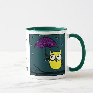 La pluie de pluie partent - tasse de petit hibou