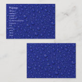 La pluie laisse tomber le carte de visite (Devant / Derrière)