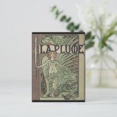 La Plume door Alfons Mucha Briefkaart (Staand voorkant)