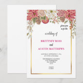 la plus belle faire-part de mariage rose (Devant / Derrière)