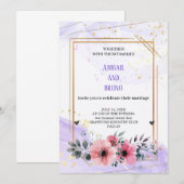 la plus belle faire-part de mariage violette (Devant / Derrière)