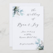 La plus légère des Faire-part de mariage bleues (Devant / Derrière)