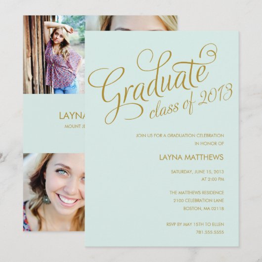 LA PLUS TALKATIVE | INVITATION À LA DIPLÔME (Devant / Derrière)